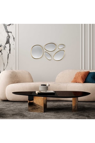 5 miroirs - 82,8 x 44 x 12,8 cm – Doré