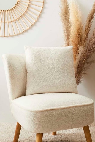 Coussin déhoussable boucle - 
Crème - 40 x 40 cm