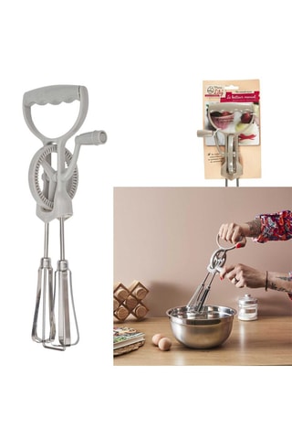 Batteur manuel en acier inoxydable - Gris