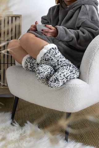 Chaussettes Sherpa - Blanc et noir