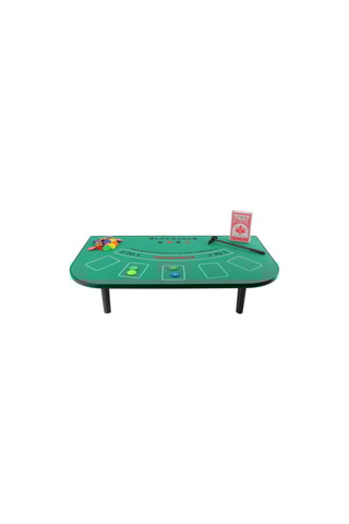 Table de blackjack miniature - Vert - 51 x 30 x 9,6 cm