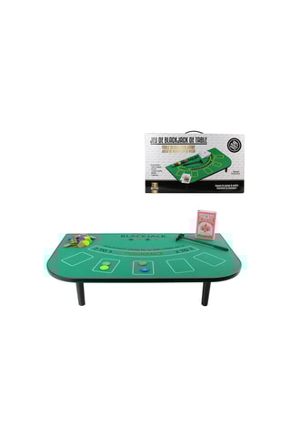 Table de blackjack miniature - Vert - 51 x 30 x 9,6 cm