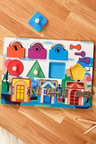 Tableau d'apprentissage sensoriel en bois - Dès 6 ans