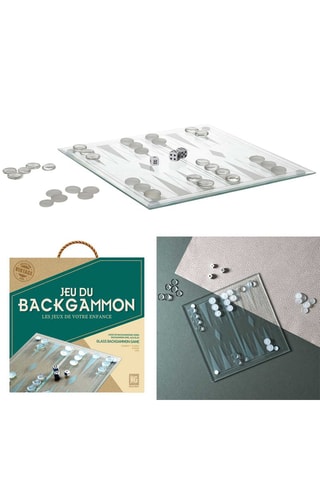 Jeu de backgammon en verre