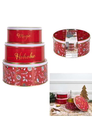 3 boîtes rondes - Rouge