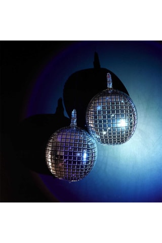 2 ballons boule à facettes - Argenté et noir