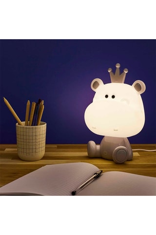 Lampe veilleuse hippopotame LED - Blanc et gris