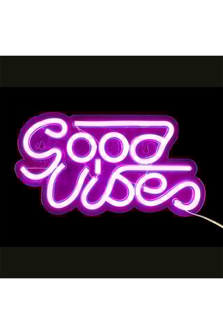 Lampe LED effet néon Good Vibes - Rose