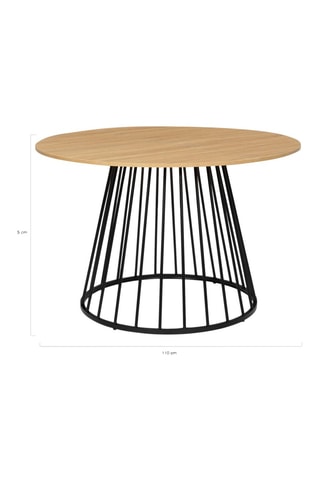 Table à manger ronde Adelle bois et noir Ø110cm