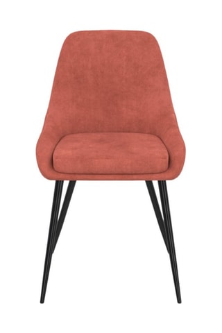 Chaises Olivia en velours terracotta et pieds métal noirs - lot de 2
