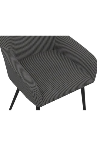 Chaises Jenny avec accoudoirs en velours côtelé gris et pieds métal - lot de 2