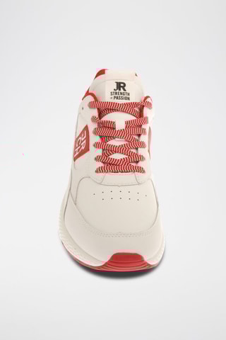 Sneakers en cuir - Blanc et rouge