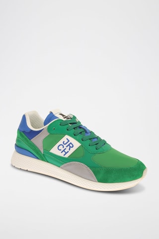 Sneakers en nubuck - Vert et bleu