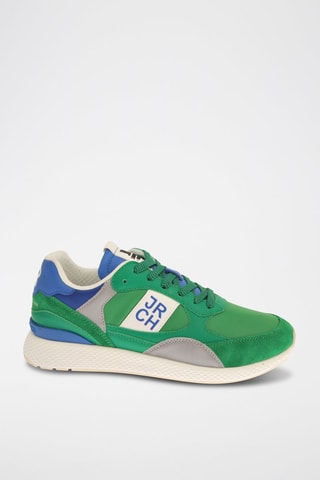 Sneakers en nubuck - Vert et bleu