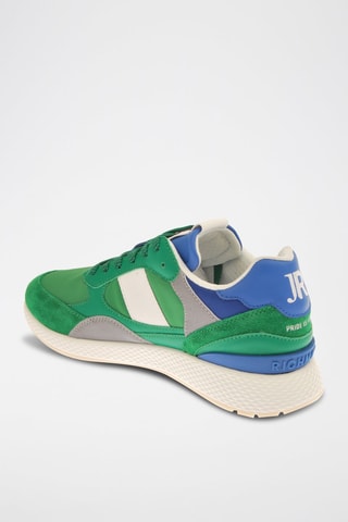 Sneakers en nubuck - Vert et bleu