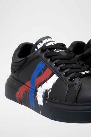 Sneakers de couro - Preto e azul