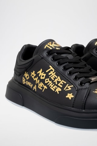 Sneakers en cuir - Noir et doré