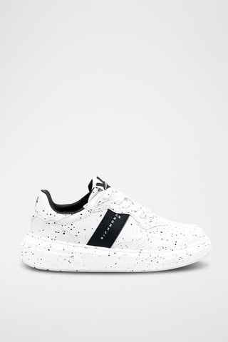 Sneakers de couro - Branco e preto