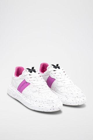 Sneakers de couro - Branco e rosa