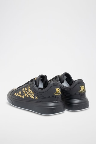 Sneakers de couro - Preto e dourado