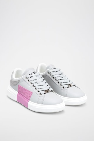Sneakers en cuir - Gris clair et blanc