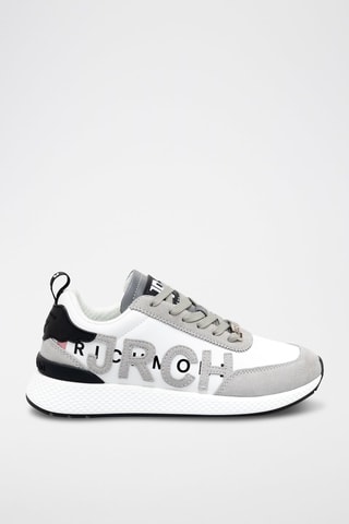Sneakers en nubuck - Gris clair et blanc