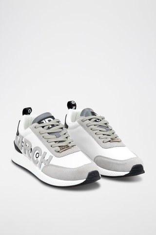 Sneakers en nubuck - Gris clair et blanc