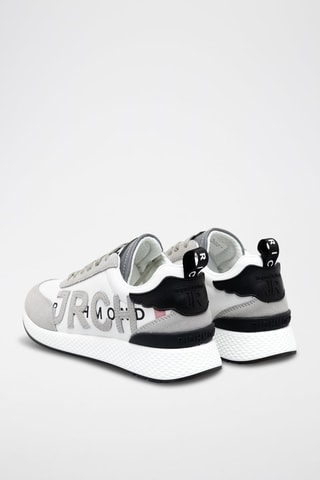 Sneakers en nubuck - Gris clair et blanc