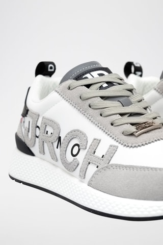 Sneakers en nubuck - Gris clair et blanc