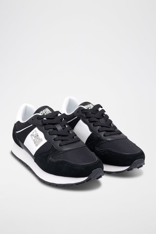 Sapatilhas em nobuck - Preto e branco