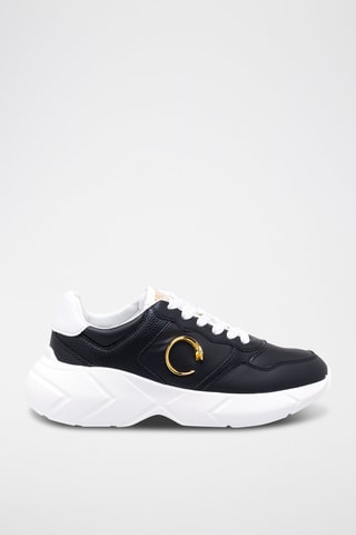 Sapatilhas em couro - Preto e branco