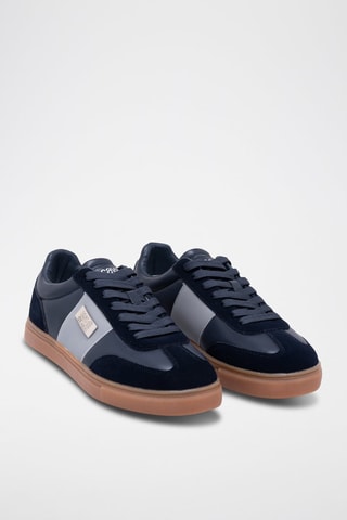 Sapatilhas em nobuck - Marinho e preto