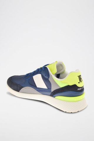 Sneakers en nubuck - Bleu et jaune