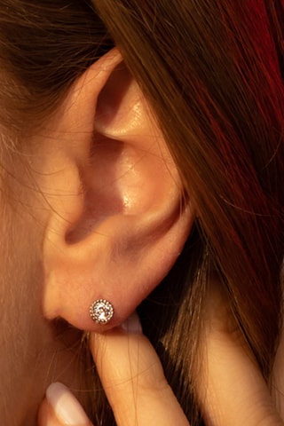 Puces Grands Ronds - Or blanc 