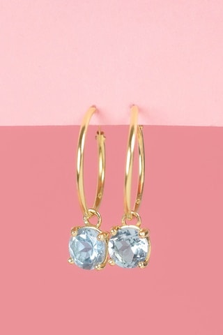 Boucles d'oreilles Blue Sky  -  Or jaune et topaze