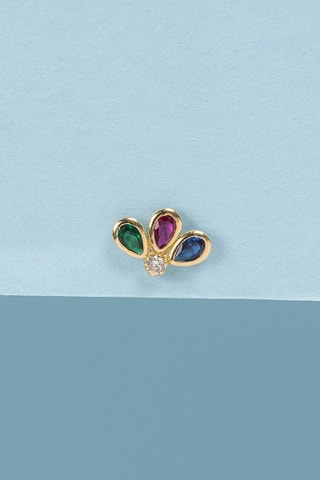 Puce de cartilage Trio de Pétales - Or jaune