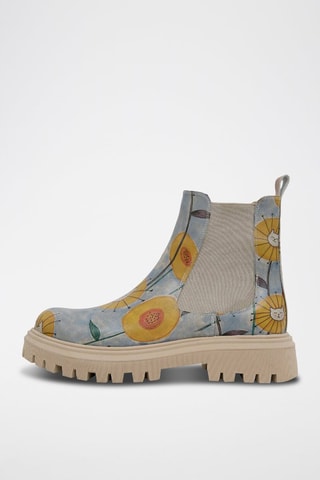 Bottines Chelsea en cuir vegan Cat Flower  - Multicolore