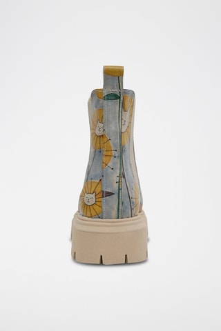 Bottines Chelsea en cuir vegan Cat Flower  - Multicolore