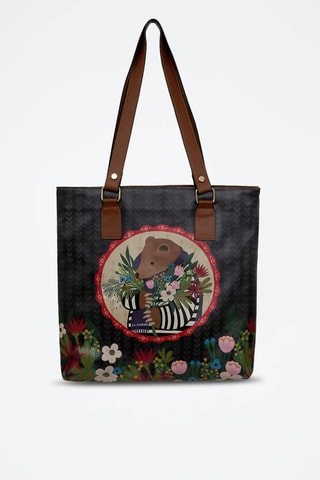 Cabas Bear and Flowers  - Multicolore