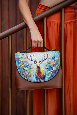 Sac bandoulière en cuir vegan  - Multicolore