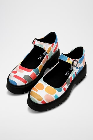 Babies plateformes en cuir vegan Mary  - Multicolore