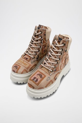Bottines plateformes en cuir vegan Frames of Hogwarts Harry Potter  - Multicolore