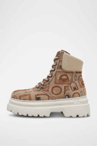 Bottines plateformes en cuir vegan Frames of Hogwarts Harry Potter  - Multicolore