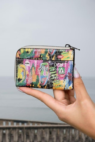 Portefeuille en cuir vegan No More Drama  - Multicolore