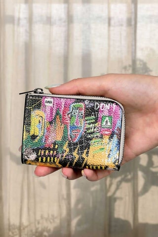 Portefeuille en cuir vegan No More Drama  - Multicolore