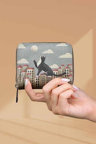 Portefeuille en cuir vegan Over the Moon  - Multicolore