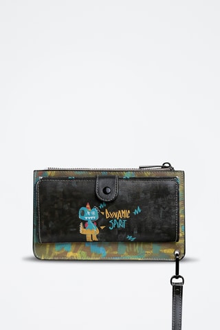 Portefeuille  en cuir vegan Clarisse  - Multicolore