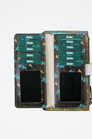 Portefeuille  en cuir vegan Clarisse  - Multicolore