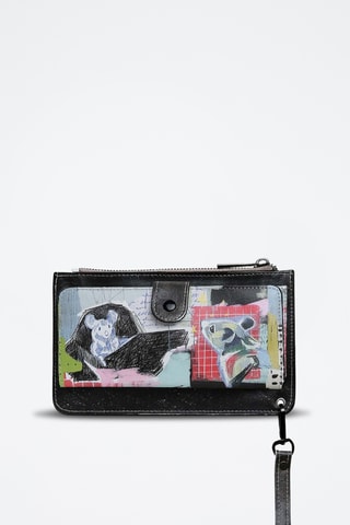 Portefeuille en cuir vegan Clarisse  - Multicolore