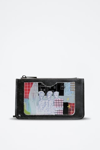 Portefeuille en cuir vegan Clarisse  - Multicolore